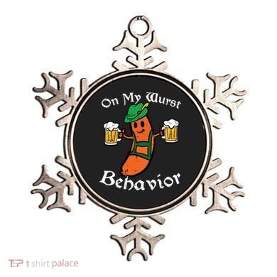 Oktoberfest On My Wurst Behavior Funny German Ornament