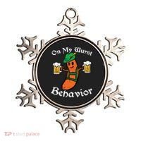 Oktoberfest On My Wurst Behavior Funny German Ornament thumb 0