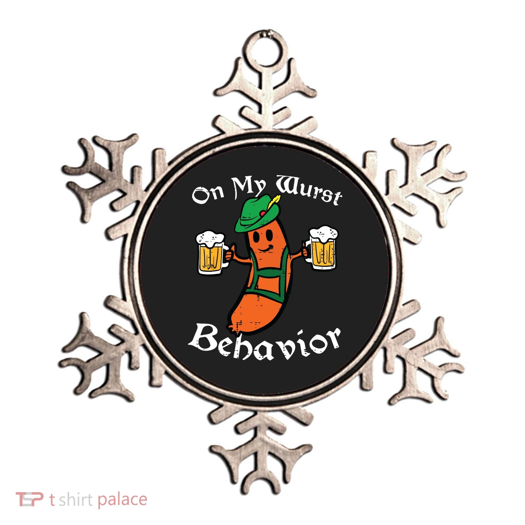 Oktoberfest On My Wurst Behavior Funny German Ornament