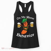 Oktoberfest On My Wurst Behavior Funny German Women's Tank Top thumb 0