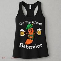 Oktoberfest On My Wurst Behavior Funny German Women's Tank Top thumb 3