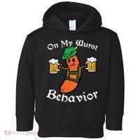 Oktoberfest On My Wurst Behavior Funny German Toddler Hoodie thumb 0