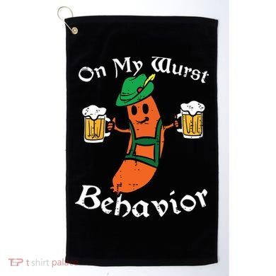 Oktoberfest On My Wurst Behavior Funny German Golf Towel