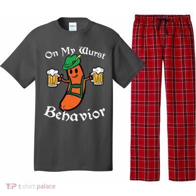 Oktoberfest On My Wurst Behavior Funny German Pajama Set