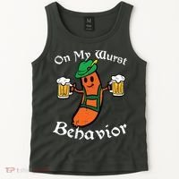 Oktoberfest On My Wurst Behavior Funny German Tank Top thumb 2