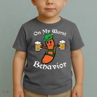 Oktoberfest On My Wurst Behavior Funny German Toddler T-Shirt thumb 2
