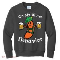 Oktoberfest On My Wurst Behavior Funny German Kids Sweatshirt thumb 0