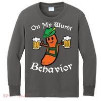 Oktoberfest On My Wurst Behavior Funny German Kids Long Sleeve Shirt thumb 0