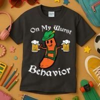 Oktoberfest On My Wurst Behavior Funny German Kids T-Shirt thumb 3