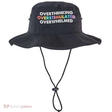 Overthinking Overstimulated Overwhelmed Quote Bucket Hat