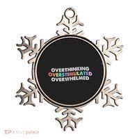 Overthinking Overstimulated Overwhelmed Quote Ornament thumb 0