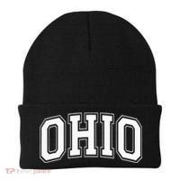 Ohio Oh Ohioan White Text Beanie thumb 0