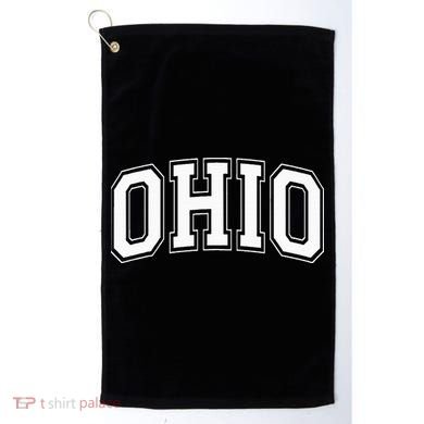 Ohio Oh Ohioan White Text Golf Towel