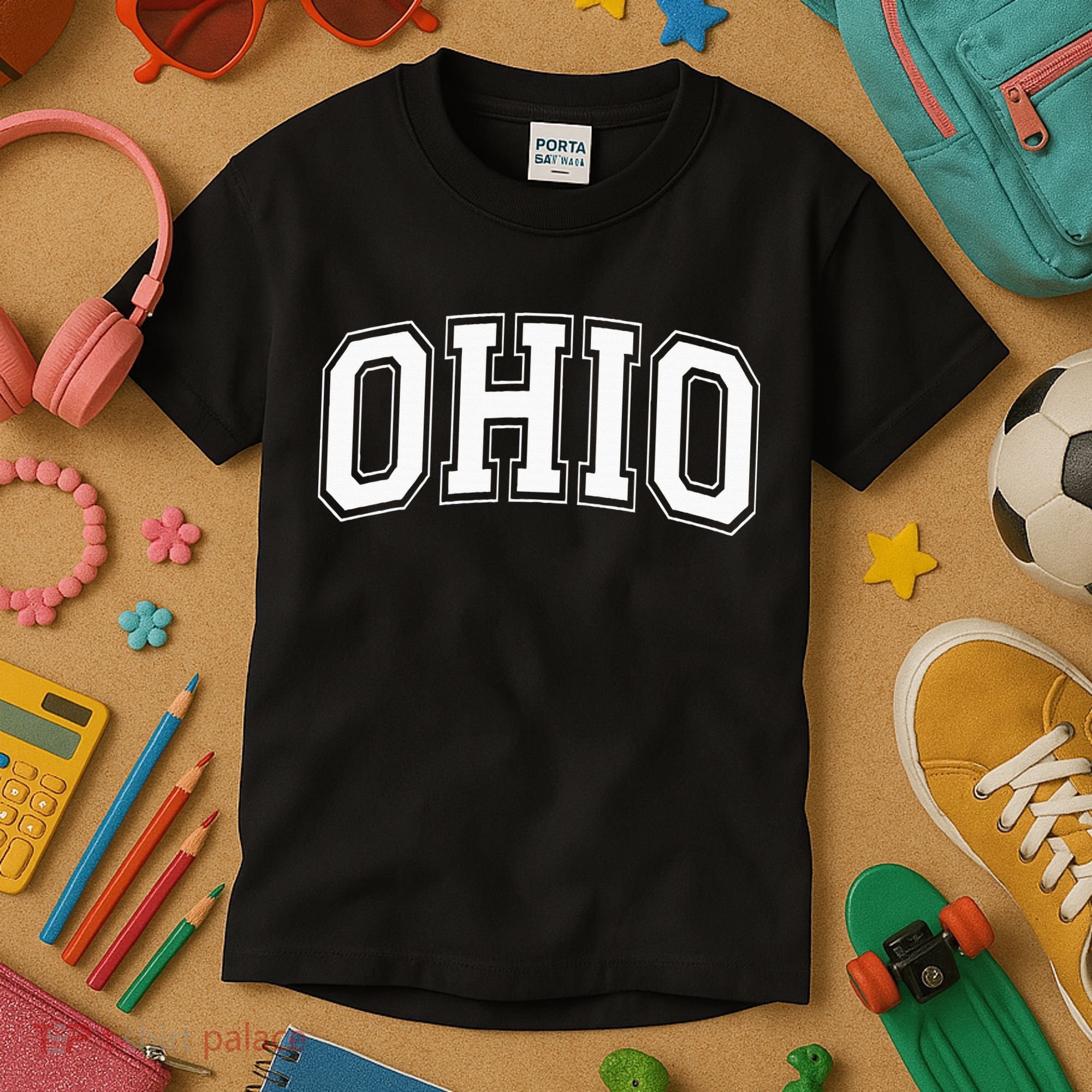 Ohio Oh Ohioan White Text Kids T-Shirt