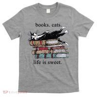 Out Of Print Unisex Literary Books Cats Life Is Sweet Sweatshirt T-Shirt thumb 0