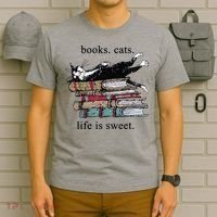 Out Of Print Unisex Literary Books Cats Life Is Sweet Sweatshirt T-Shirt thumb 6