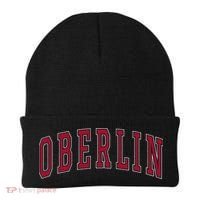 Oberlin Ohio Souvenir College Style Red Text Beanie thumb 0