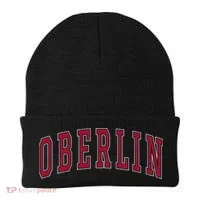 Oberlin Ohio Souvenir College Style Red Text Beanie thumb 0