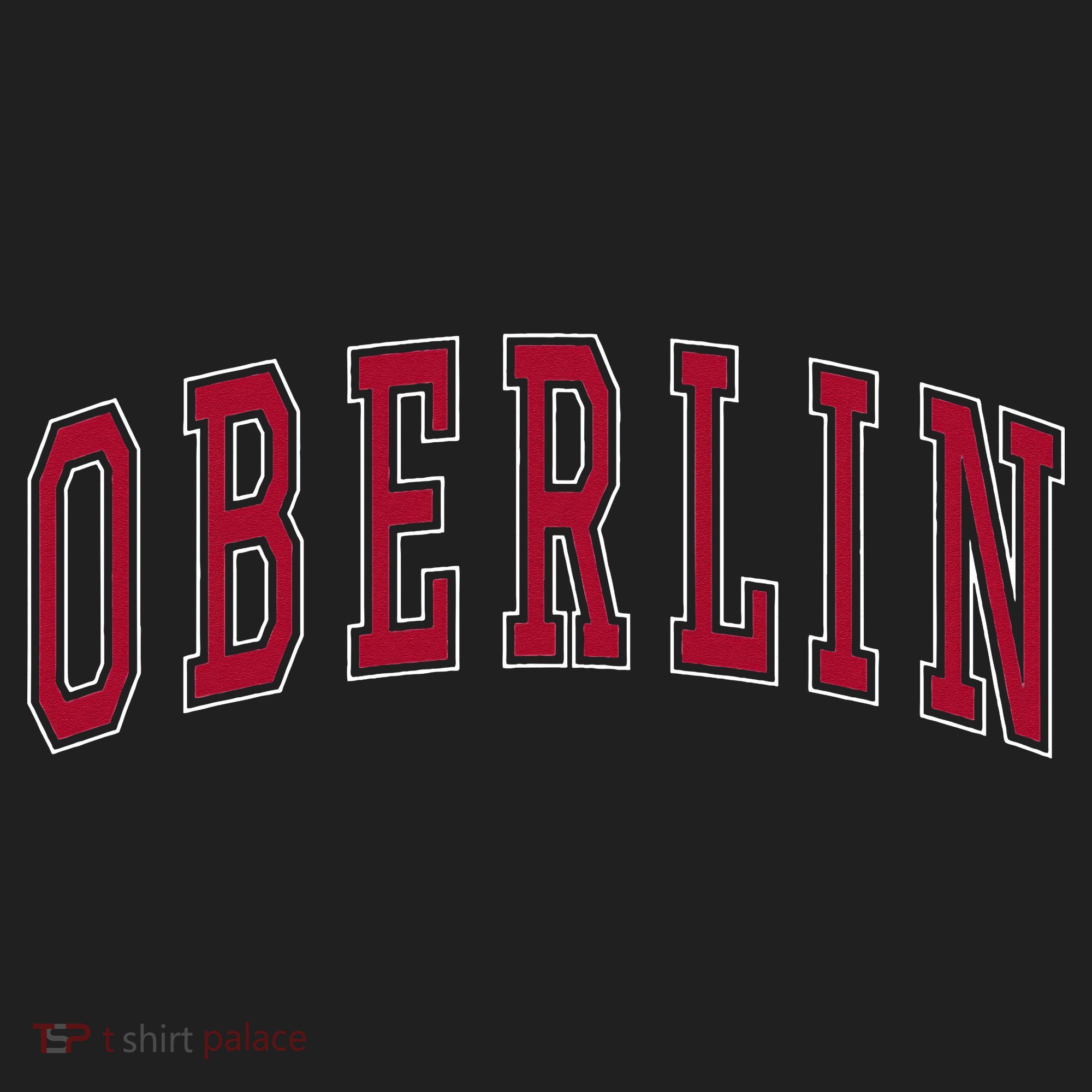 Oberlin Ohio Souvenir College Style Red Text Golf Towel