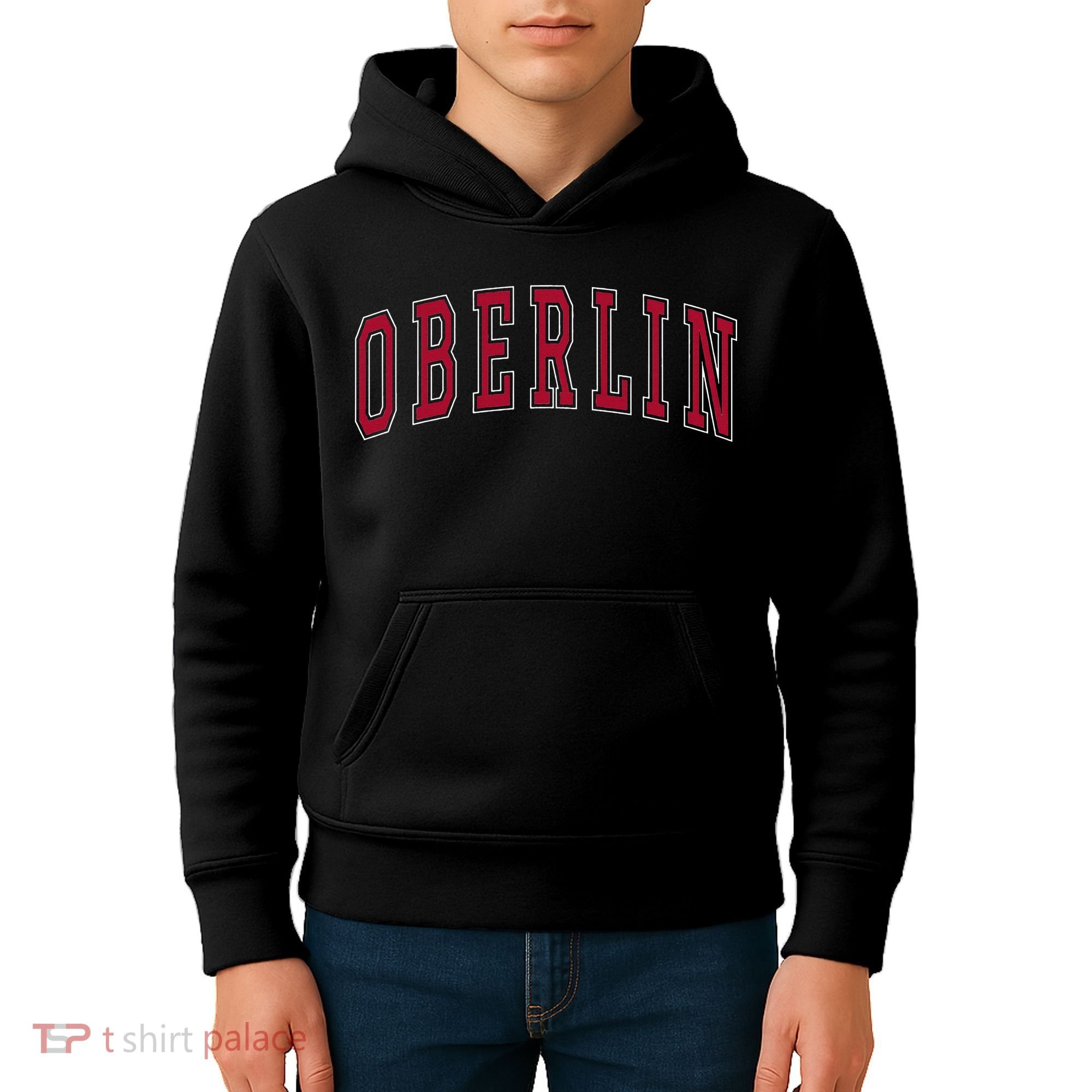 Oberlin Ohio Souvenir College Style Red Text Kids Hoodie