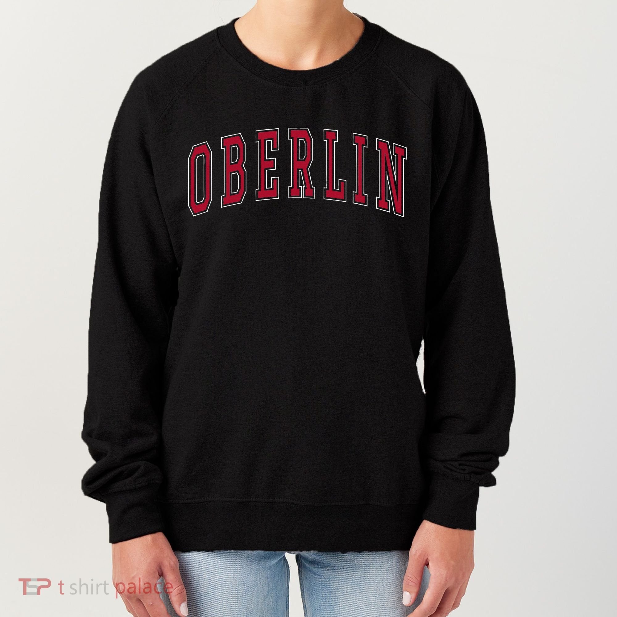 Oberlin Ohio Souvenir College Style Red Text Women's Sweatshirt