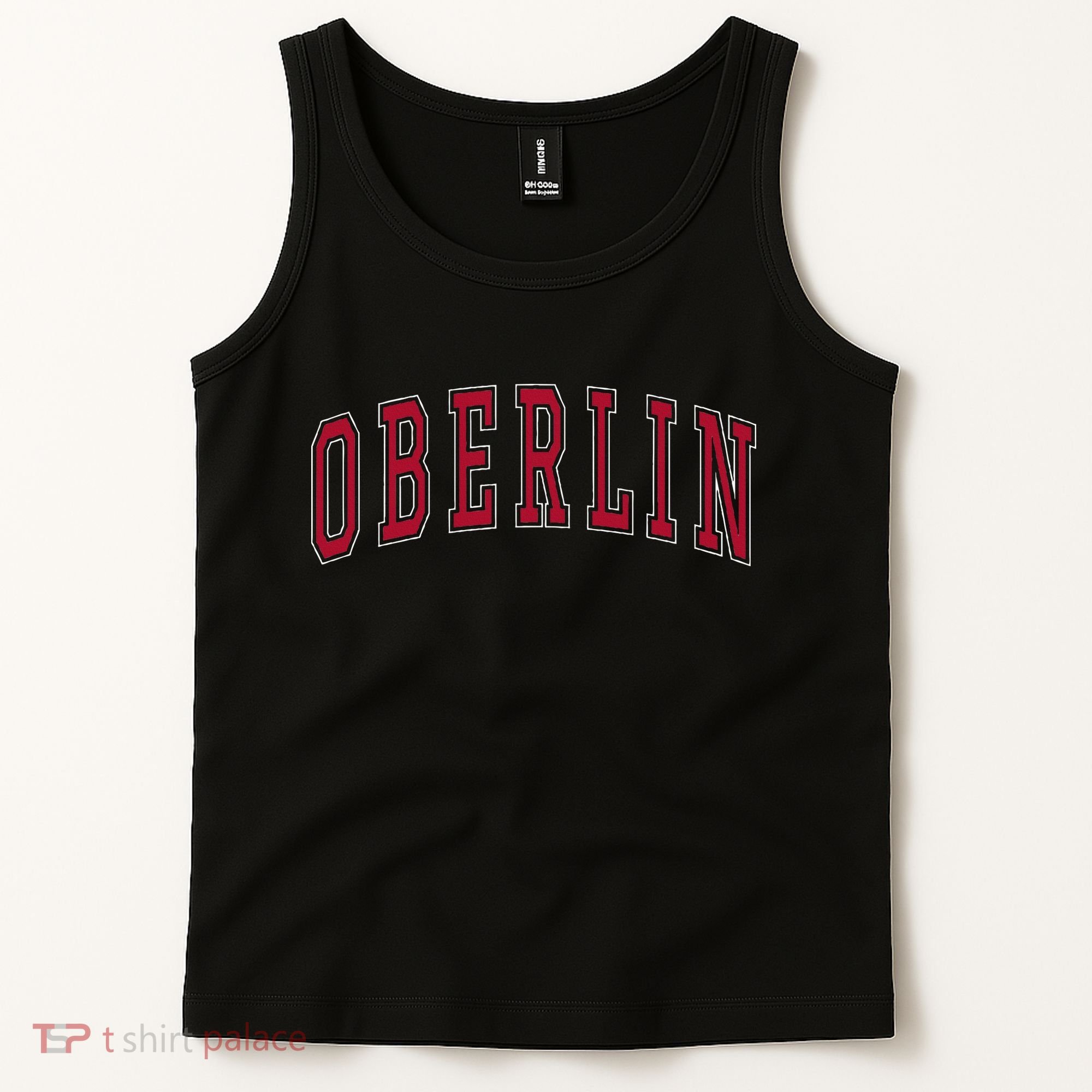 Oberlin Ohio Souvenir College Style Red Text Tank Top