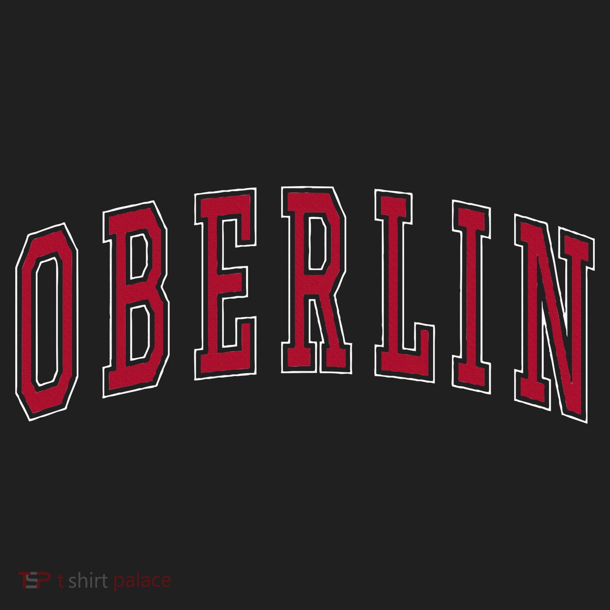 Oberlin Ohio Souvenir College Style Red Text Golf Towel