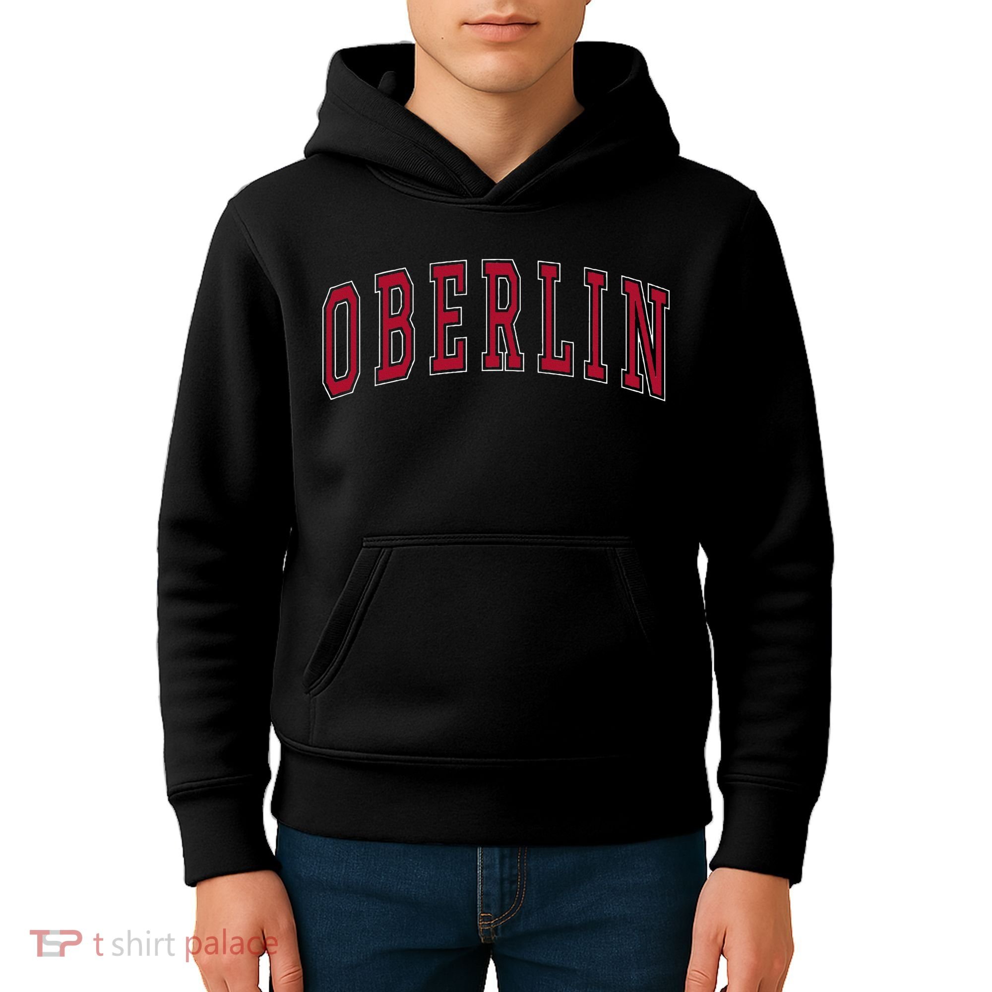 Oberlin Ohio Souvenir College Style Red Text Kids Hoodie