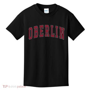 Oberlin Ohio Souvenir College Style Red Text Kids T-Shirt