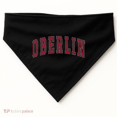 Oberlin Ohio Souvenir College Style Red Text USA-Made Doggie Bandana