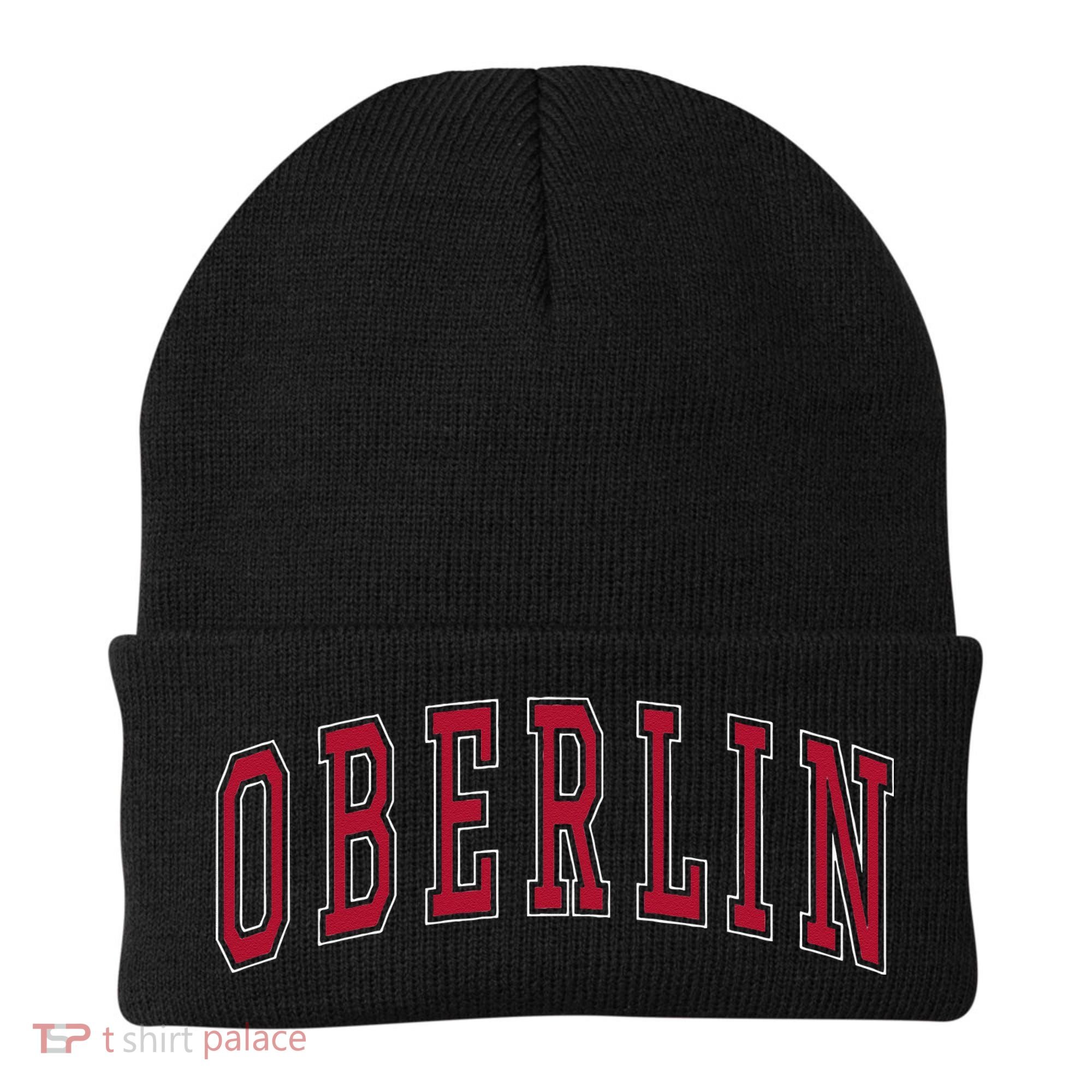 Oberlin Ohio Souvenir College Style Red Text Beanie