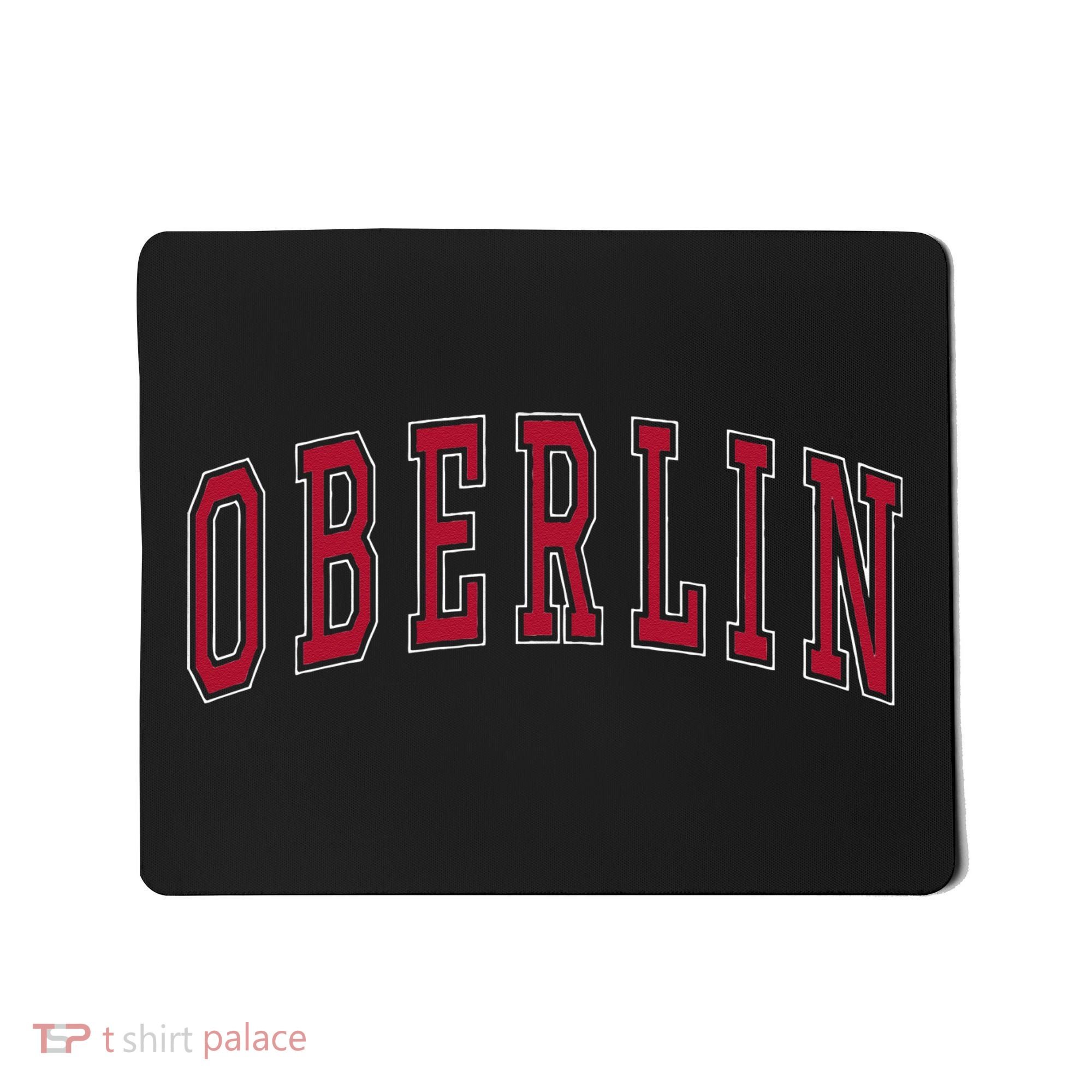 Oberlin Ohio Souvenir College Style Red Text Mousepad