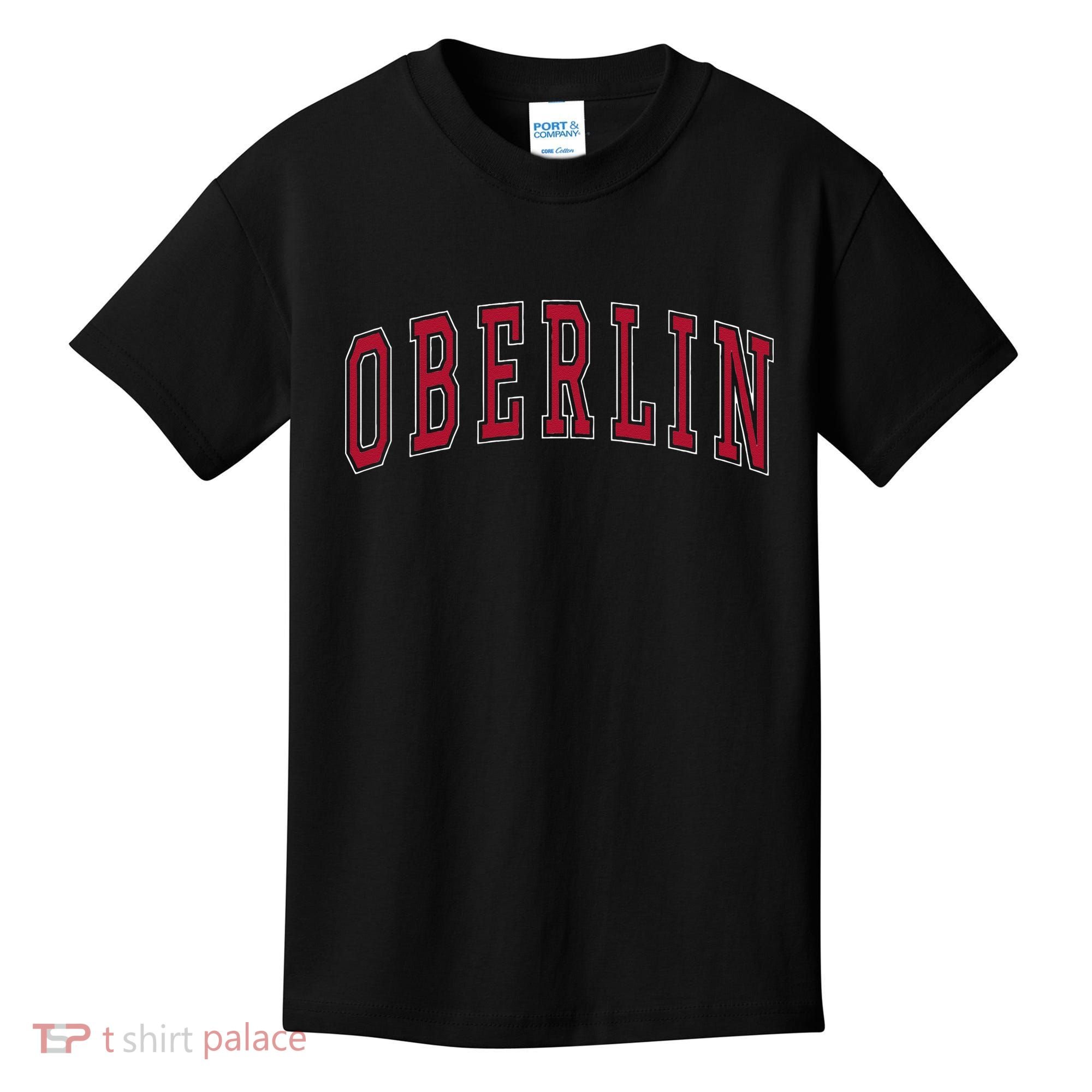 Oberlin Ohio Souvenir College Style Red Text Kids T-Shirt