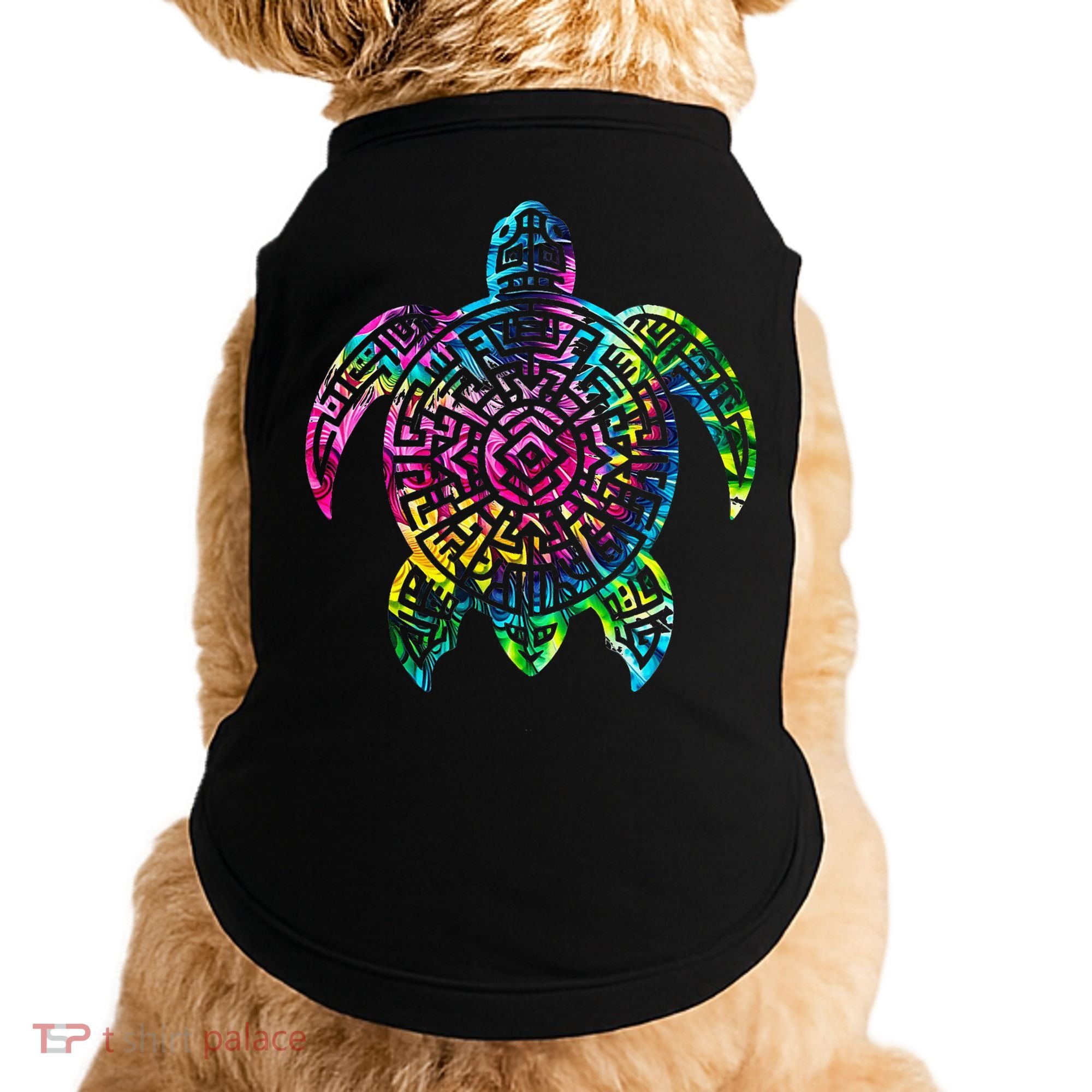 Ocean Odyssey Tie Dye Tribal Tides Sea Turtle Doggie Tank