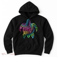 Ocean Odyssey Tie Dye Tribal Tides Sea Turtle Hoodie thumb 0