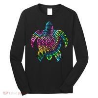 Ocean Odyssey Tie Dye Tribal Tides Sea Turtle Long Sleeve Shirt thumb 0