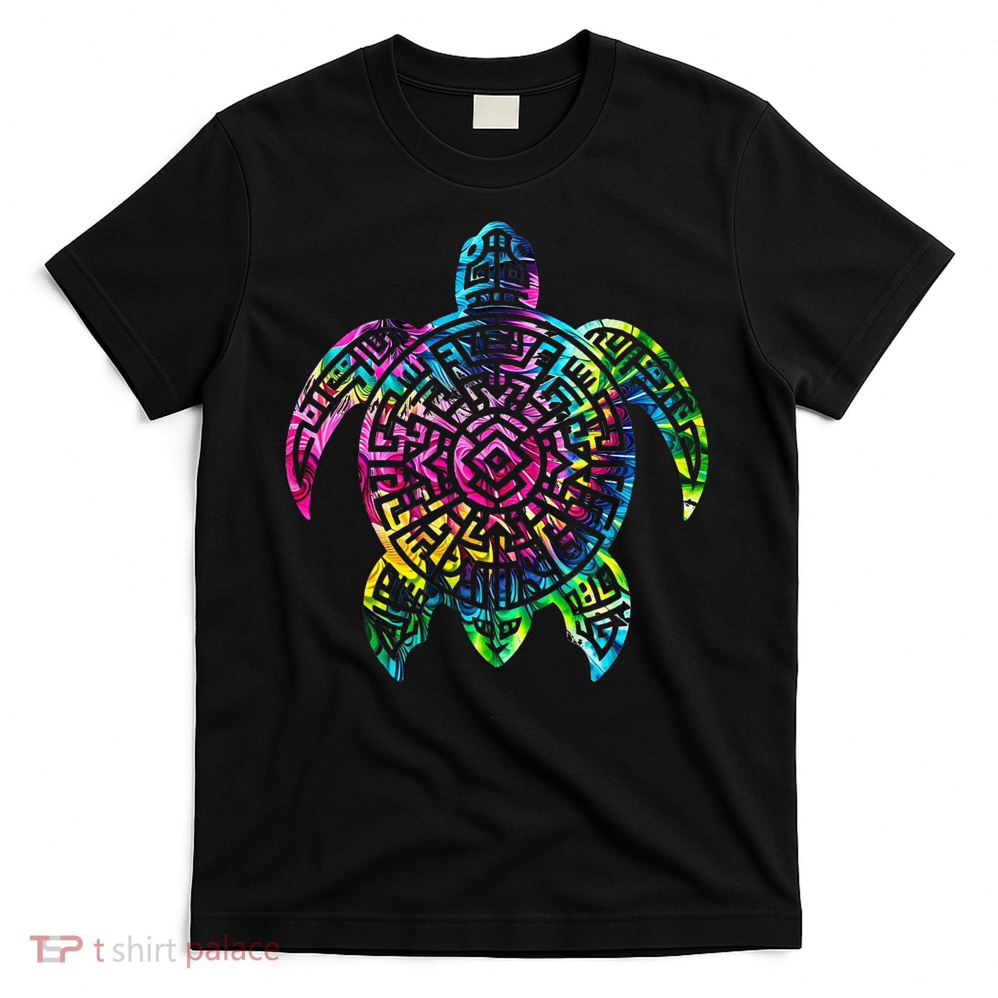 Ocean Odyssey Tie Dye Tribal Tides Sea Turtle T-Shirt