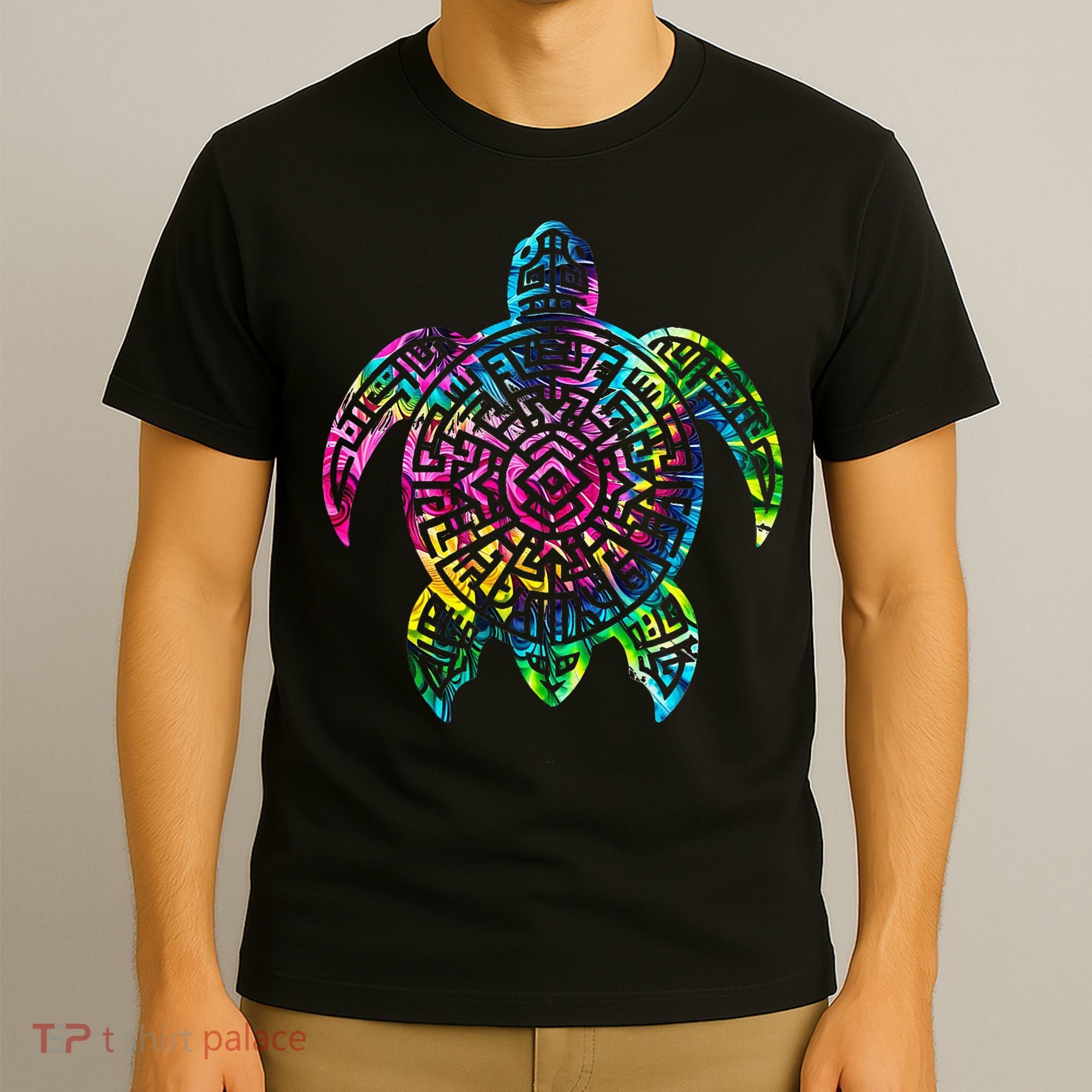 Ocean Odyssey Tie Dye Tribal Tides Sea Turtle T-Shirt