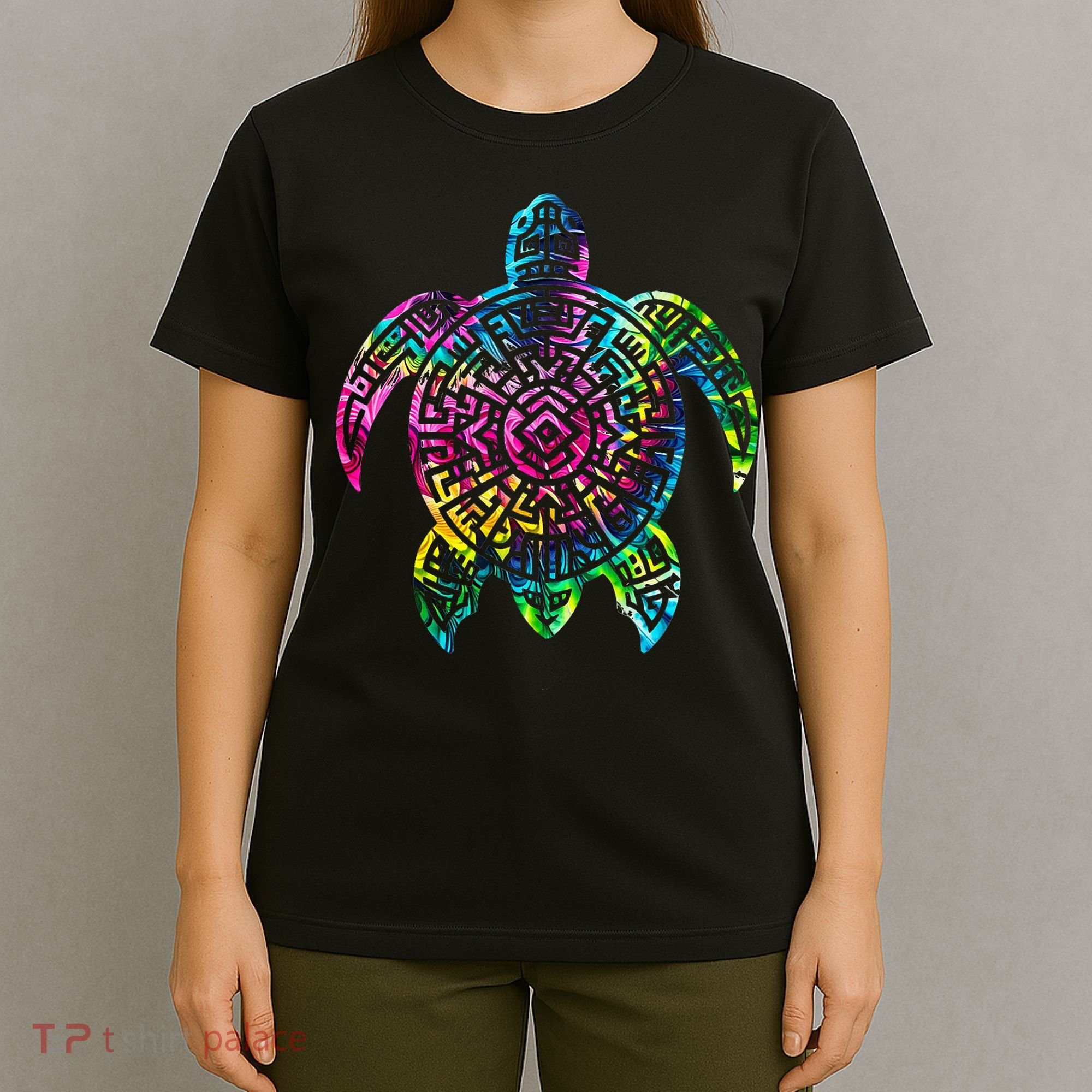 Ocean Odyssey Tie Dye Tribal Tides Sea Turtle T-Shirt