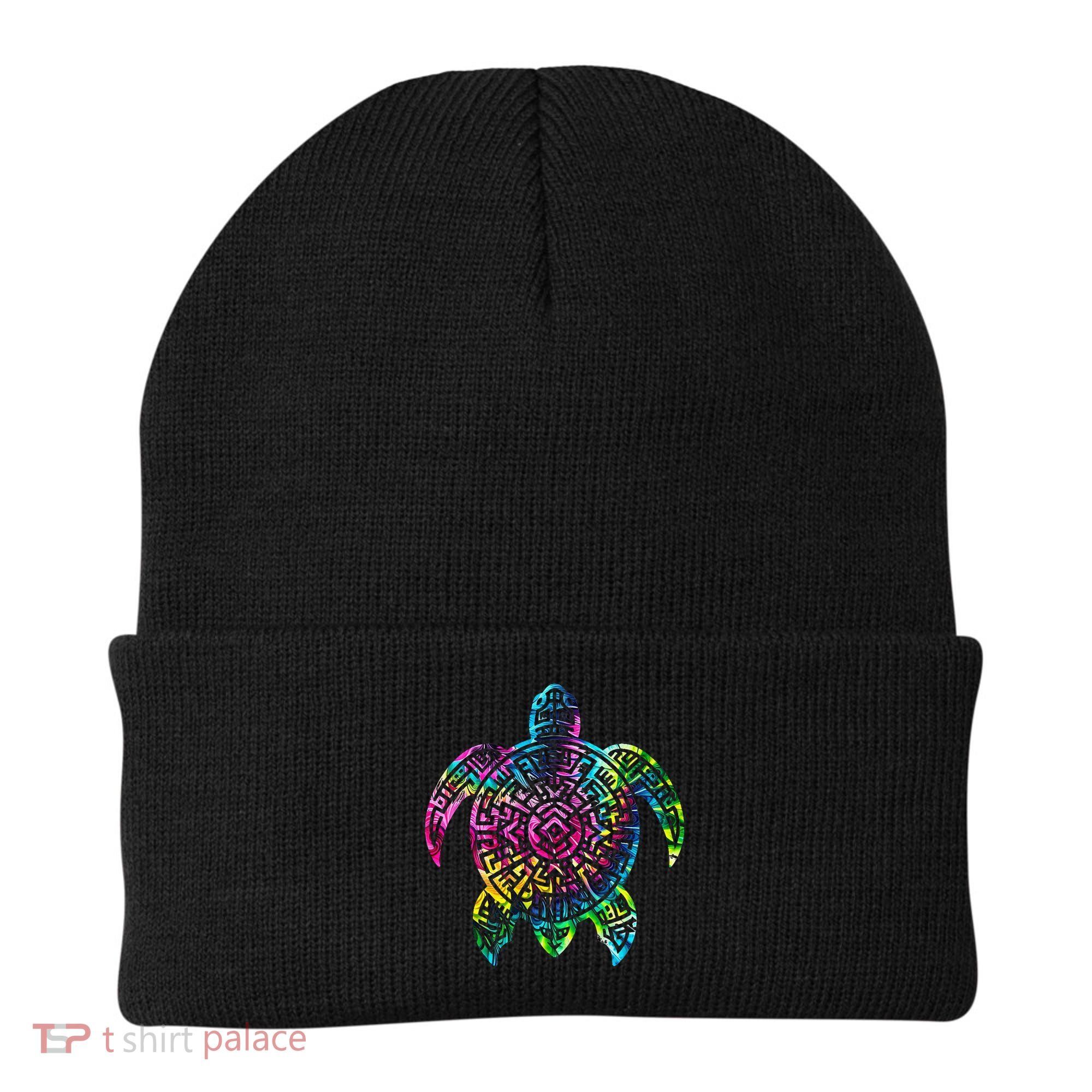 Ocean Odyssey Tie Dye Tribal Tides Sea Turtle Beanie