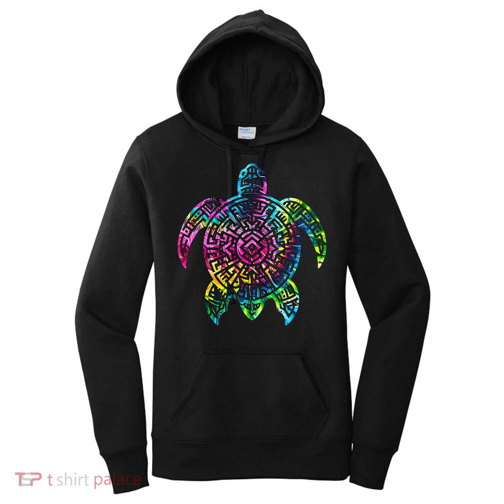 Ocean Odyssey Tie Dye Tribal Tides Sea Turtle Women's Hoodie