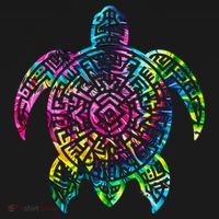 Ocean Odyssey Tie Dye Tribal Tides Sea Turtle Women's Hoodie thumb 2