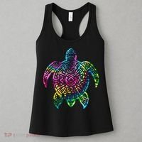 Ocean Odyssey Tie Dye Tribal Tides Sea Turtle Women's Tank Top thumb 3