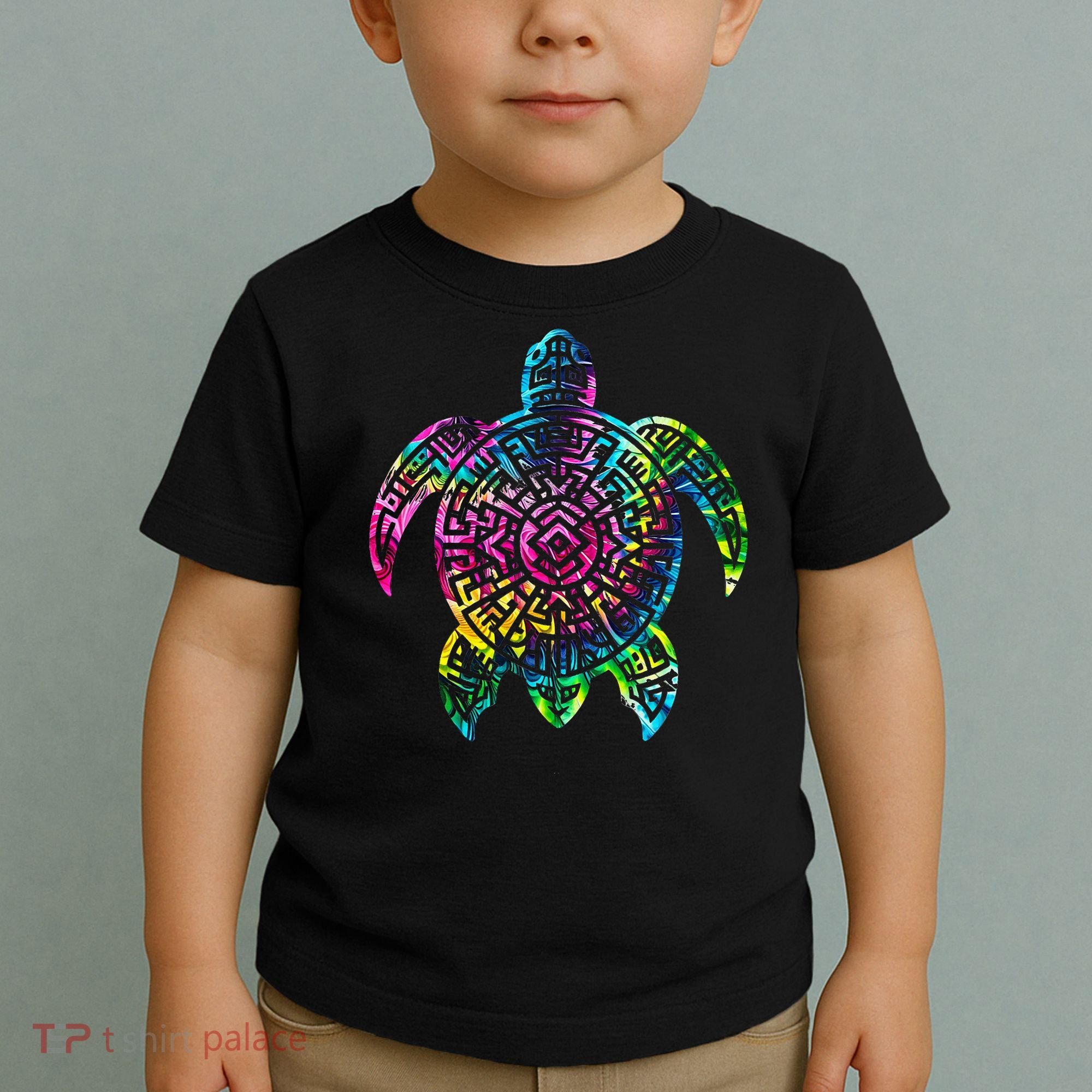 Ocean Odyssey Tie Dye Tribal Tides Sea Turtle Toddler T-Shirt