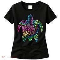 Ocean Odyssey Tie Dye Tribal Tides Sea Turtle Women's T-Shirt thumb 0