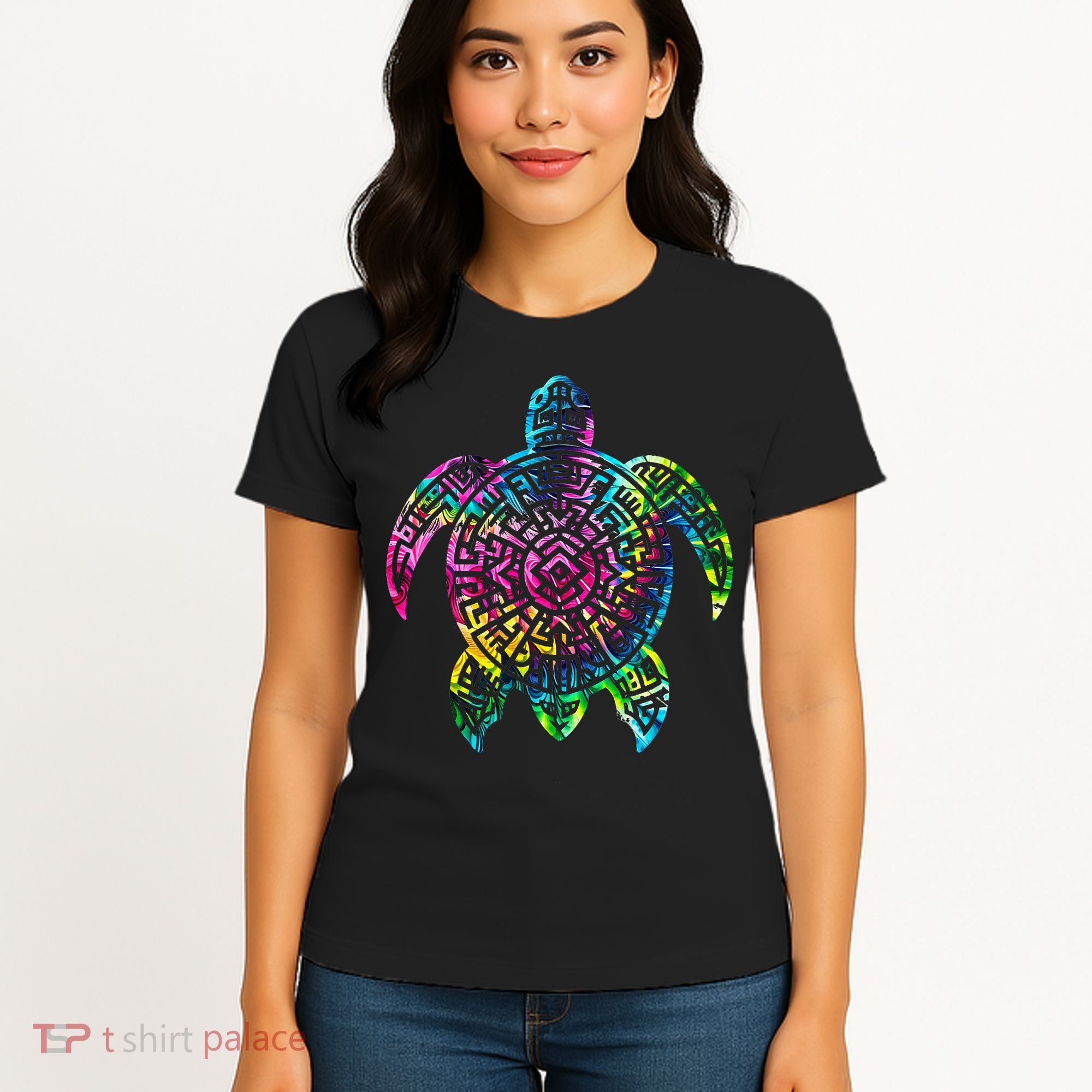 Ocean Odyssey Tie Dye Tribal Tides Sea Turtle Women's T-Shirt