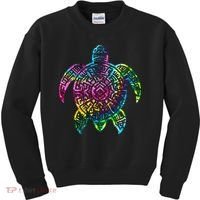 Ocean Odyssey Tie Dye Tribal Tides Sea Turtle Kids Sweatshirt thumb 0
