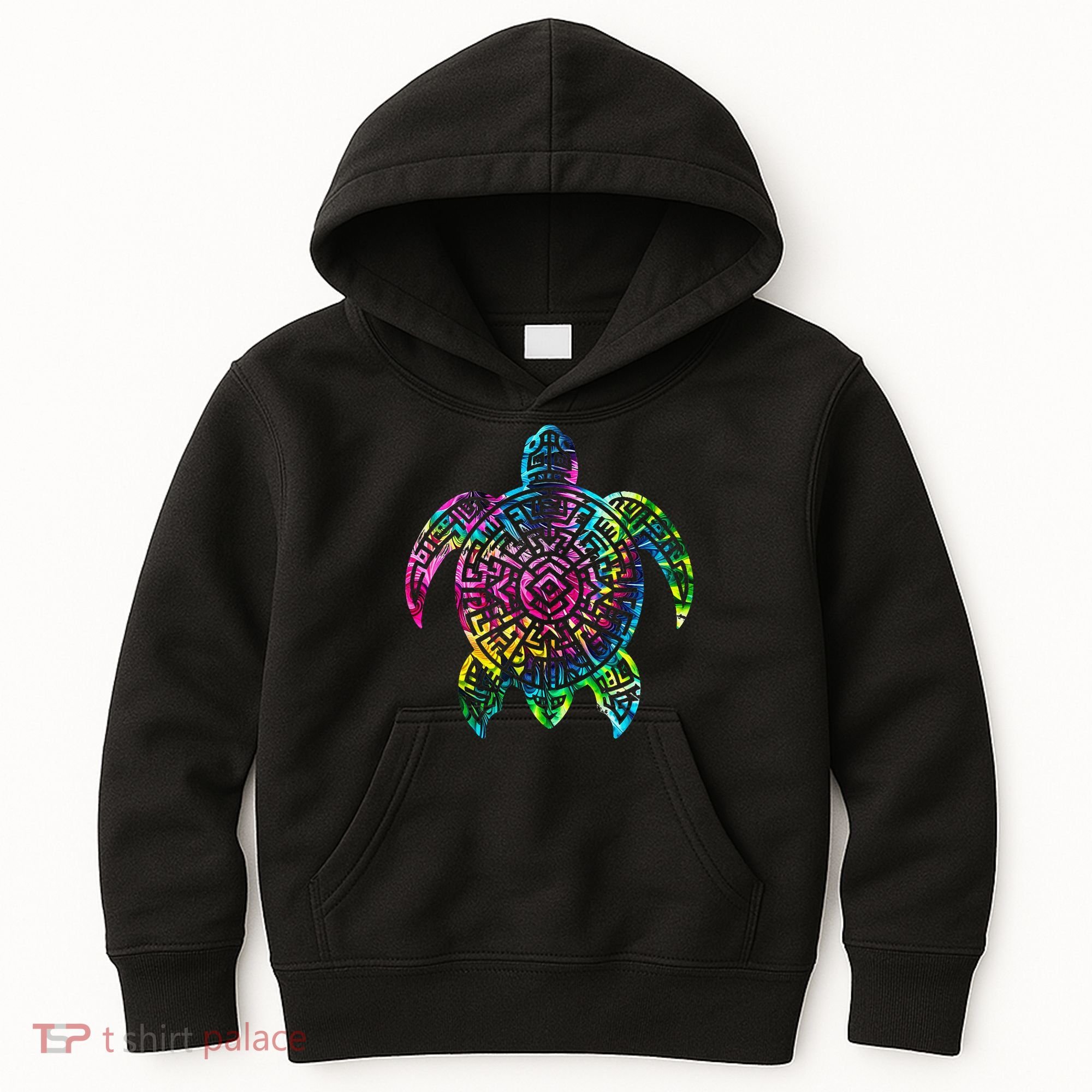 Ocean Odyssey Tie Dye Tribal Tides Sea Turtle Kids Hoodie