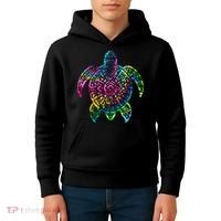 Ocean Odyssey Tie Dye Tribal Tides Sea Turtle Kids Hoodie thumb 4