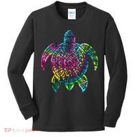 Ocean Odyssey Tie Dye Tribal Tides Sea Turtle Kids Long Sleeve Shirt thumb 0